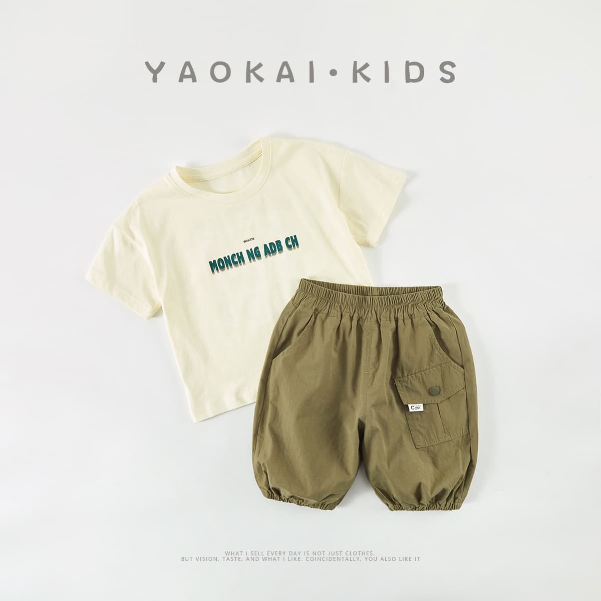 Infant and toddler 2026 thin boys summer suit baby boy round neck cartoon short-sleeved top and casual pants two-piece set