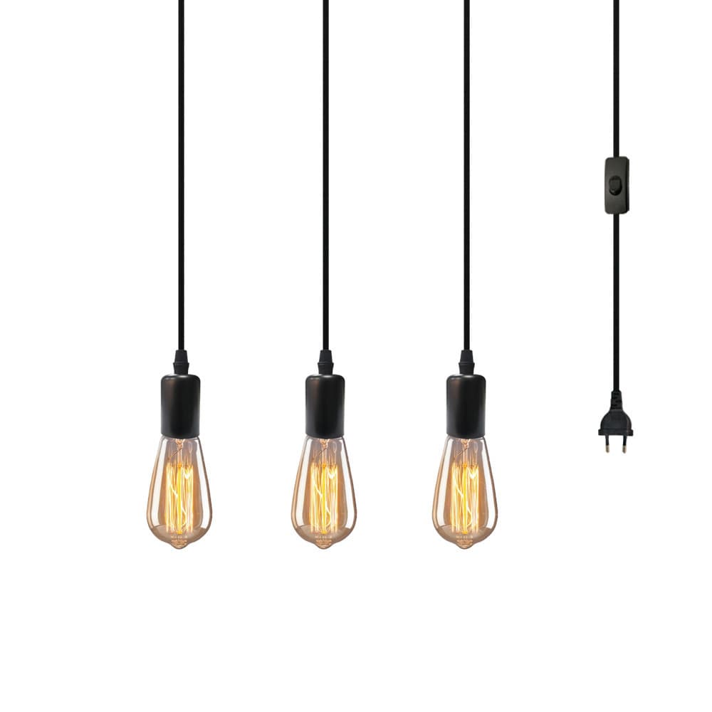 Factory Supply Movable Plug-in Style Wind Chandelier, Creative Unique Three-head Cafe Restaurant Light, One-to-Three Set Kit