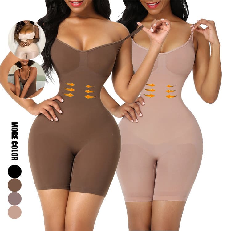 Shapewear Bodysuit for Women, Camisole Flat-Leg Slimming Body Shaper, European-American Plus Size Seamless Shapewear Top