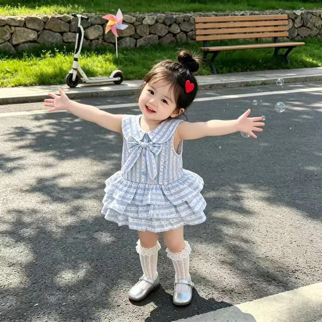 Summer New Bodysuit Dress Sweet Korean Style Baby Girl Bodysuit Princess Dress One-Piece Dress 100-Day Banquet First Birthday