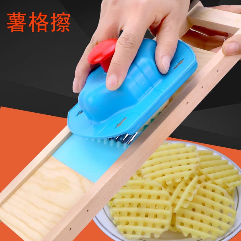 Spicy mixed mesh potato chips wood scraper stainless steel potato grid potato chips potato grid vegetable cutter slices for home use