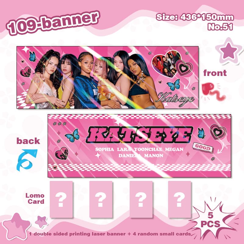 Laser Hand Fans KATSEYE 4EVE "For Love" STR (G)I-DLE Celebrity Support Handheld Banners Wholesale