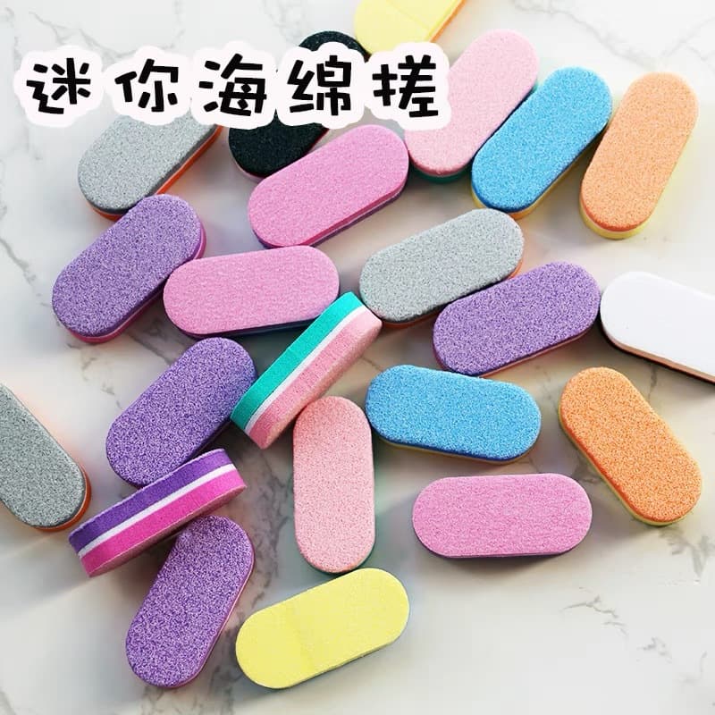 Mini Sponge Nail File, Double-Sided High-Elasticity Sponge for Polishing and Buffing, Professional Nail File
