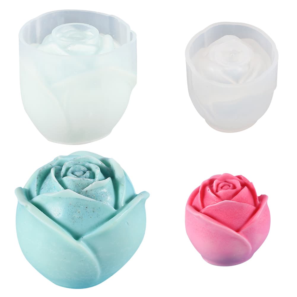 DIY Rose Scented Candle Soap Plaster Silicone Mold Valentine's Day Whiskey Rose Ice Ball Silicone Mold