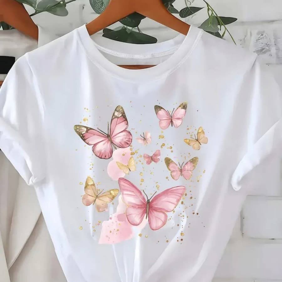 2026 Spring European and American Amazon Cross-Border Hot Selling New Printed Round Neck Plus Size Short Sleeve T-Shirt Top