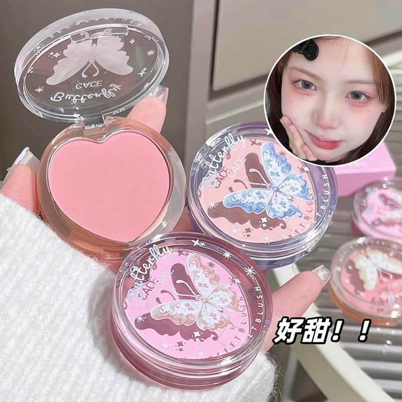 CACE Butterfly Secret Blush Love Natural Color Long-lasting Sticker Makeup Sweet Girly Color So Sweet Multi-purpose Cream Wholesale
