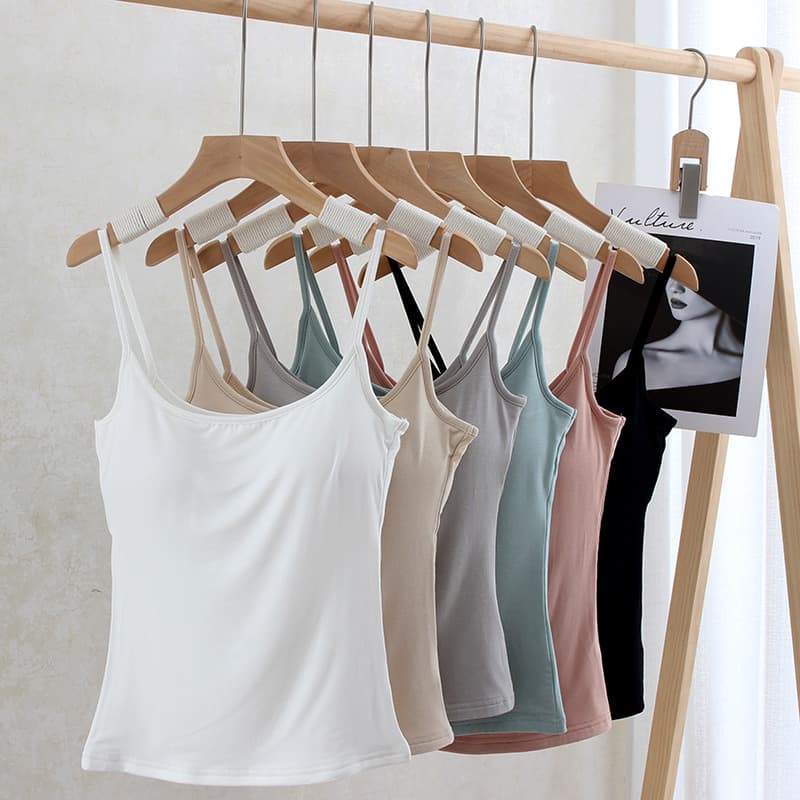 Superior 20: Bust-enhancing camisole for summer, thin and slim-fit, can be worn as inner layer or outerwear, back-beautifying design for small chests, available for drop shipping.