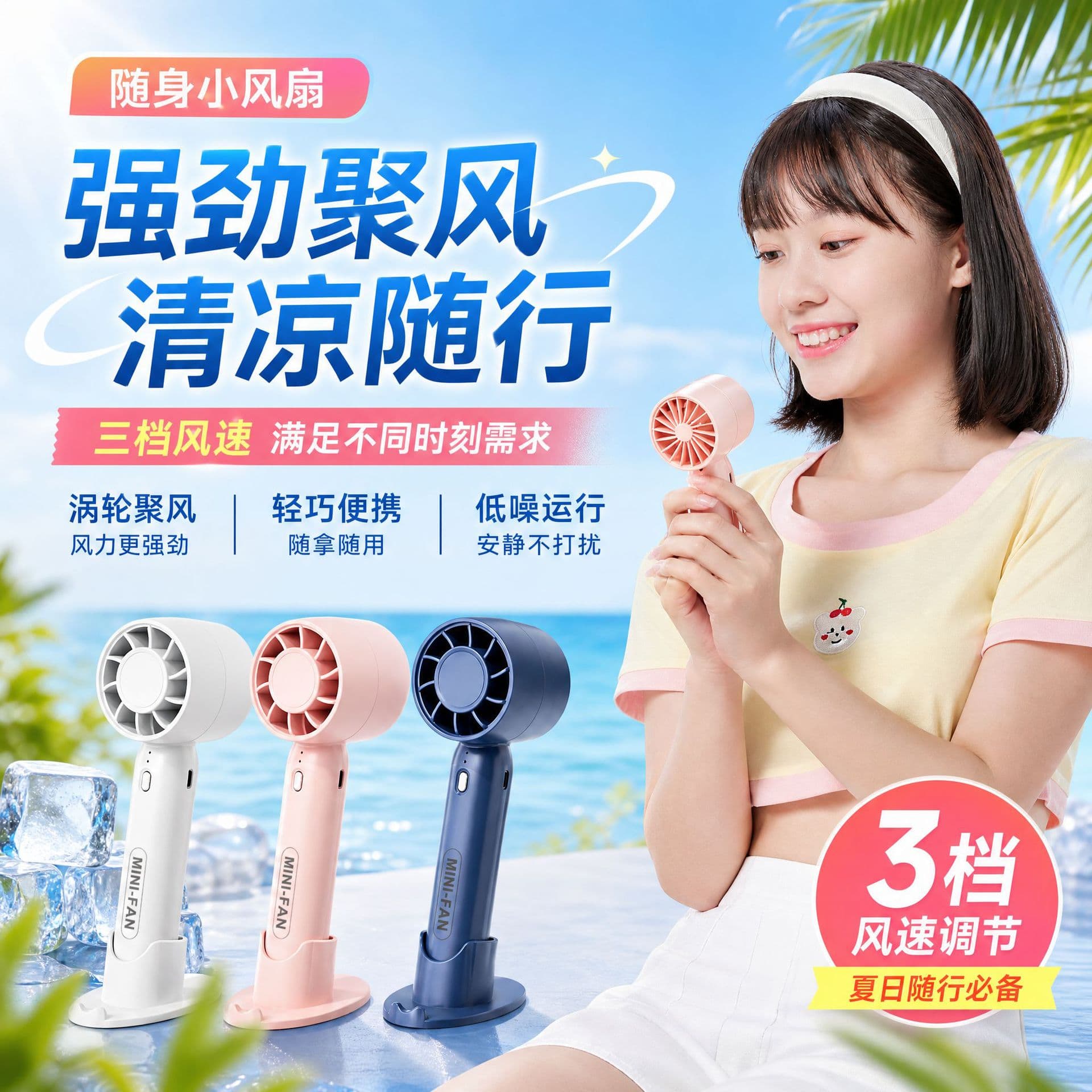 Factory Wholesale Handheld Silent Mini Fan Portable Desktop Small Brushless Motor Electric Fan