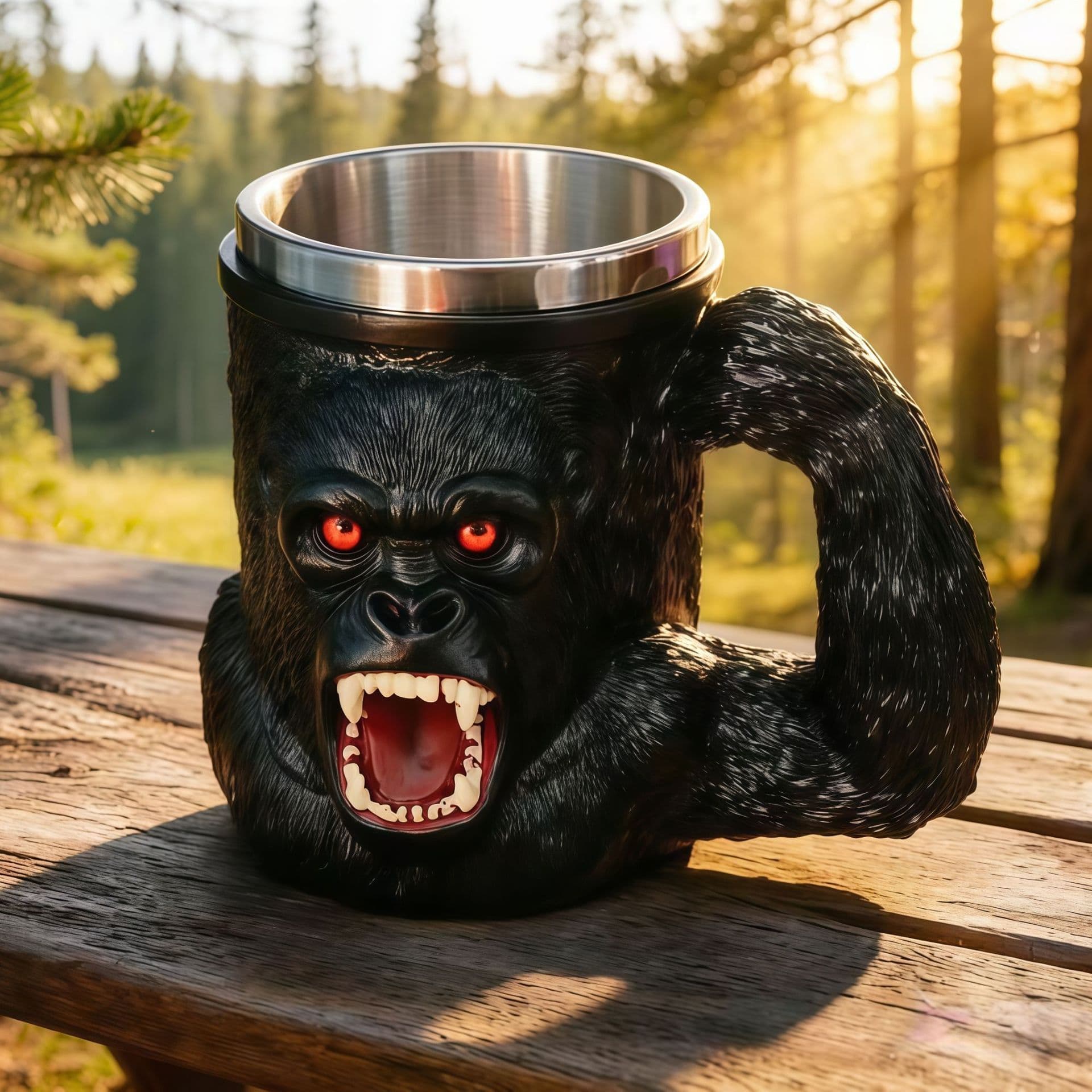 Cross-Border New Model Rampage King Kong Mug Red-Eyed Gorilla Coffee Violent Cup Resin Crafts Ornament Decoration