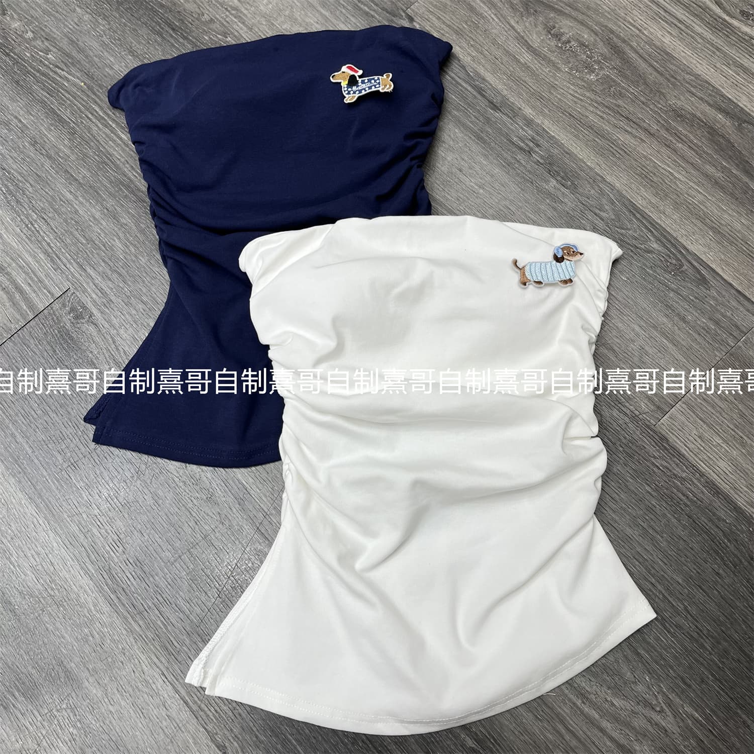Women's Sleeveless Tube Top Summer One-Shoulder Ruched Bodycon Side Slit Sexy Crop Top