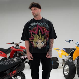 YOUNGLA x Yu-Gi-Oh Men's Oversized T-Shirt Jogger Sport Fitness Cotton Short Sleeve Trendy T-Shirt