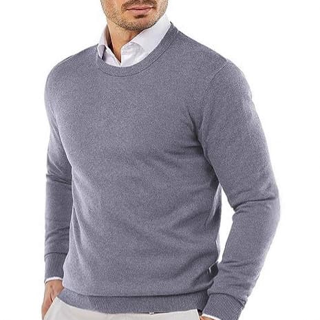 New Arrival Men's Round Neck Sweater Knitwear Solid Color Casual Long Sleeve Pullover Top
