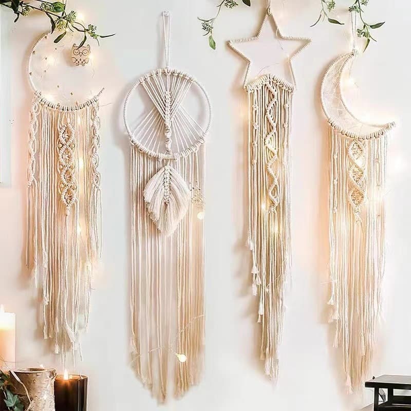 Popular star and moon tapestry for all seasons, bohemian wall decoration pendant, hand-woven tapestry wall decoration
