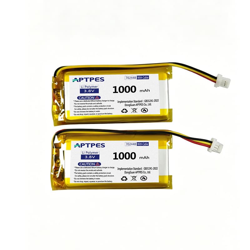 Lithium Battery Manufacturer 702448 3.8V1000Mah Polymer Lithium Battery Cell with Protection Board for Consumer Electronics