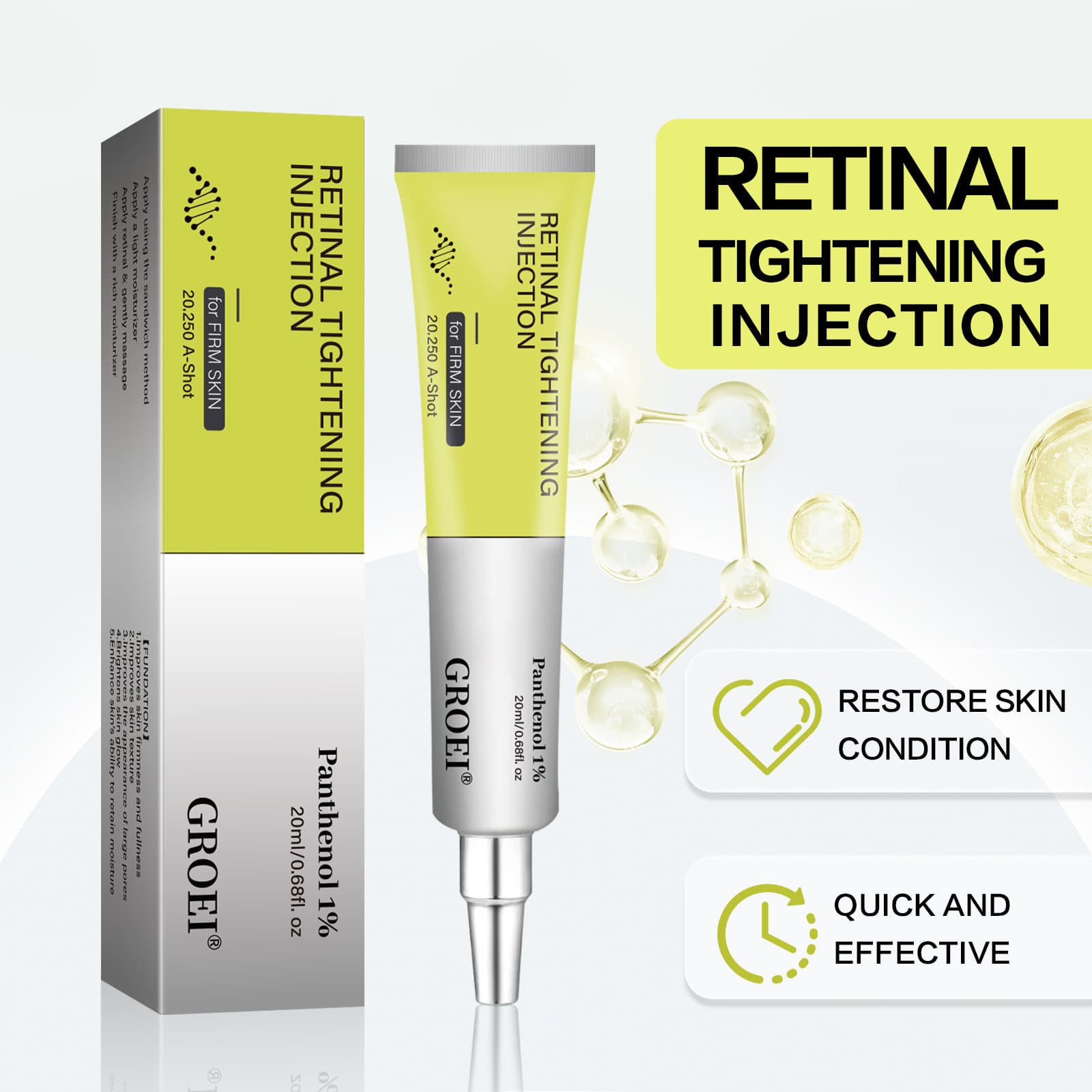 Cross-Border New Product Retinol Shot Tightening Serum Moisturizing Retinol Essence 20ml