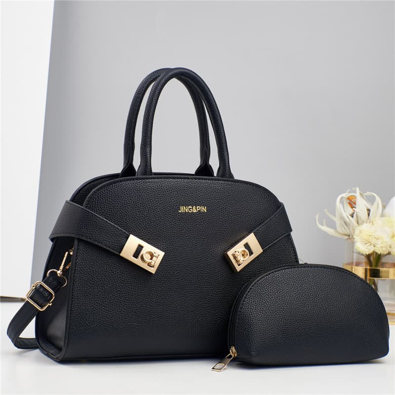 Large Capacity Ladies Handbag Set Mother-Daughter Trendy Handbags Commuter Bags Soft Polyester Lining Vintage Style Zipper Closu