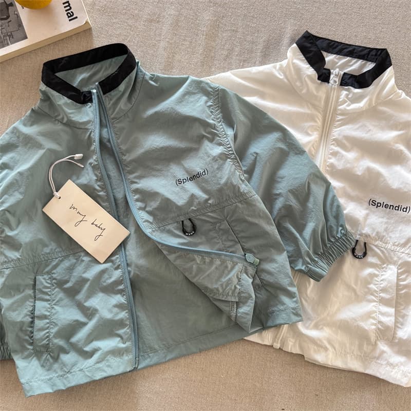 Children's Jacket 2026 Squinty Eyes Summer New Print Letter Sun Protection Clothing for Boys and Girls Versatile Skin Jacket for Babies