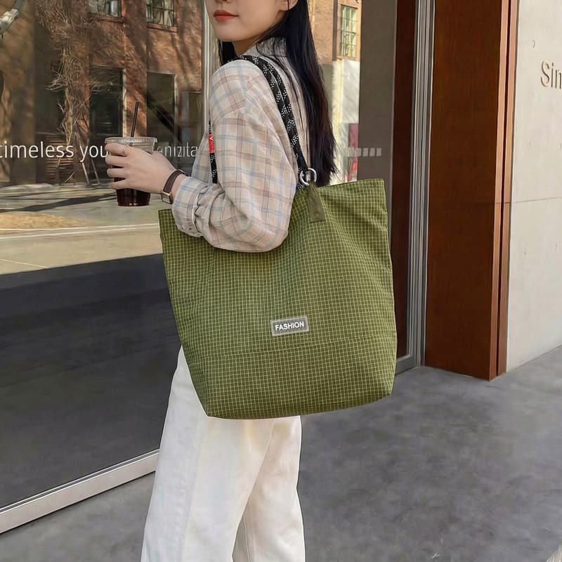 Casual Large Capacity Tote Bag for Women, Lightweight Shopping Cloth Bag, Cross-Border Wholesale Fashion Travel Shoulder Bag