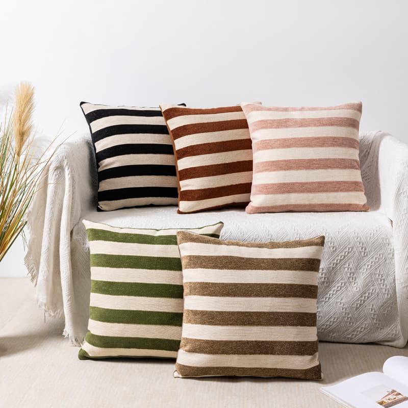 Amazon wish AliExpress hot sale Nordic style strip series pillow cover sofa cushion cover can be customized
