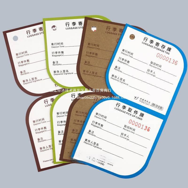 Luggage Deposit Tags, Temporary Storage Cards for Hotels/Hostels, Printable Item Hanger Labels