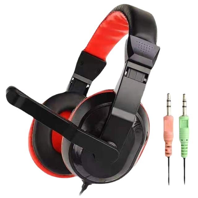 Meisaide A3 Computer Headset Over-Ear Gaming Headphone with Microphone Wired Heavy Bass for Internet Cafes
