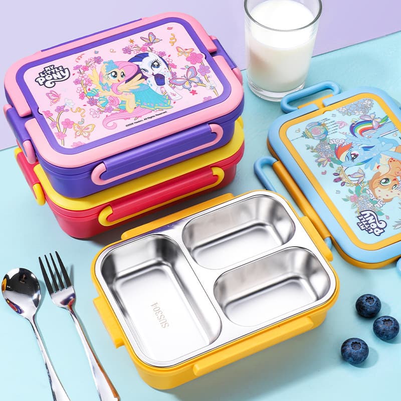 Genuine My Little Pony stainless steel lunch box student sealed leak-proof high-value tableware lunch lunch box source factory
