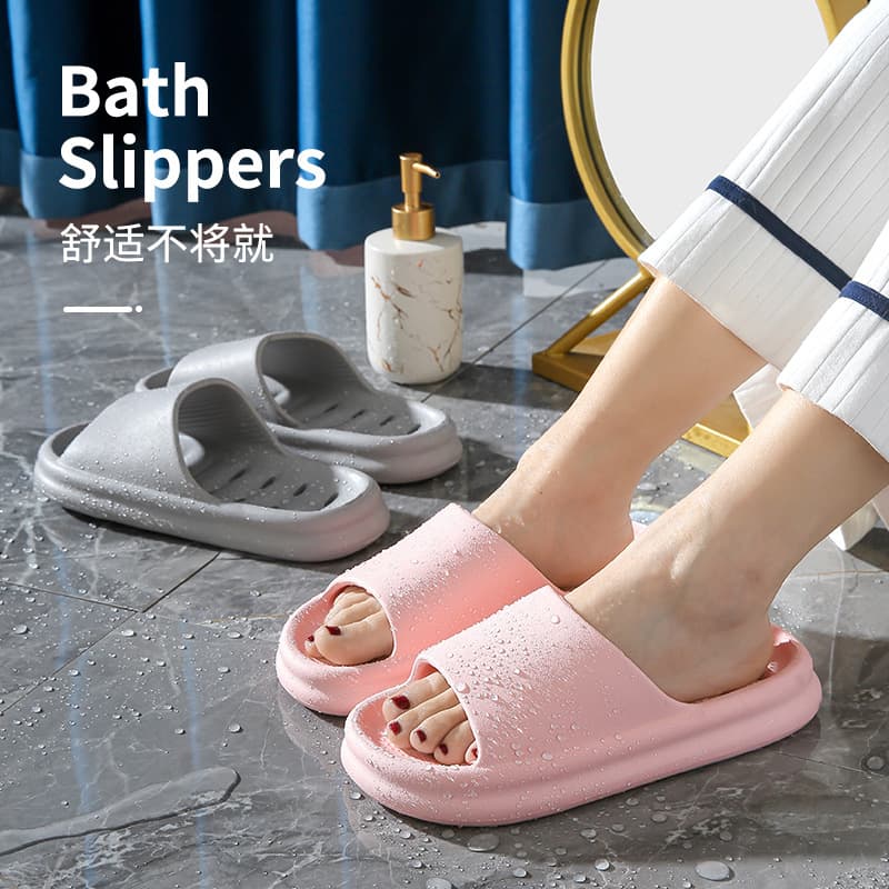 Bathroom Shower Slippers for Men and Women, Summer Thick Sole Quick-Dry Hollow Out, Couples Casual Slippers