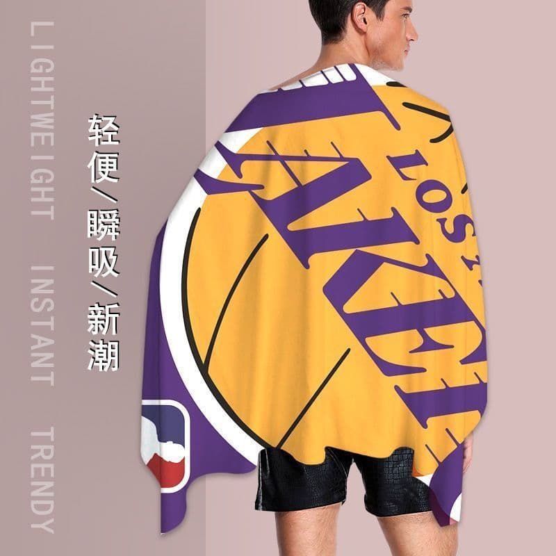 NBA basketball beach towel, sweat-wicking, quick-drying, fitness, running, swimming, beach, quick-drying bath towel.