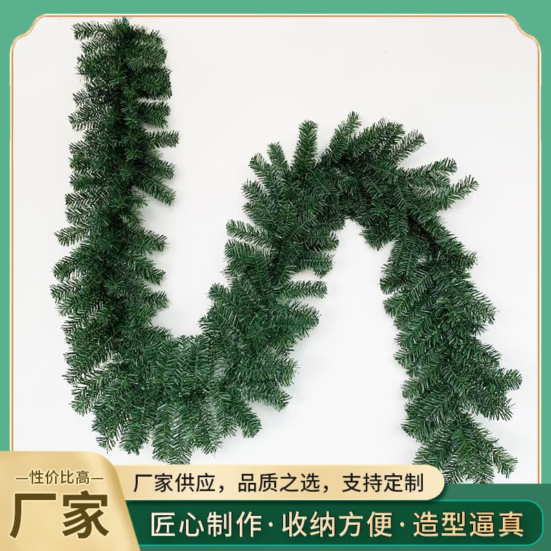 Spot wholesale new cross-border green simulated Christmas rattan Christmas decoration high-end decorations indoor and outdoor