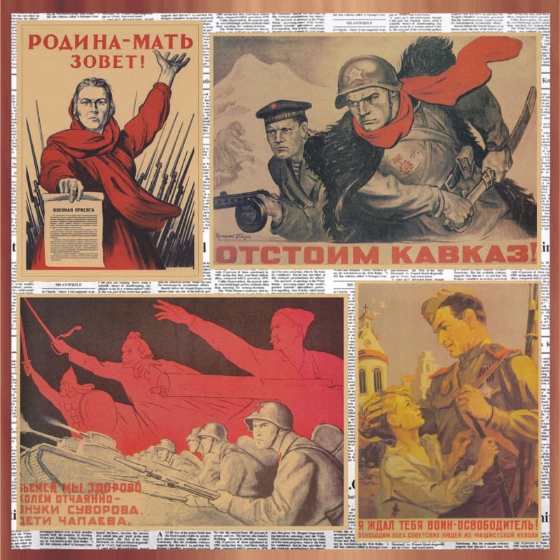 Free Shipping Retro Propaganda Poster WWII Vintage Kraft Paper Poster Decorative Wall Art