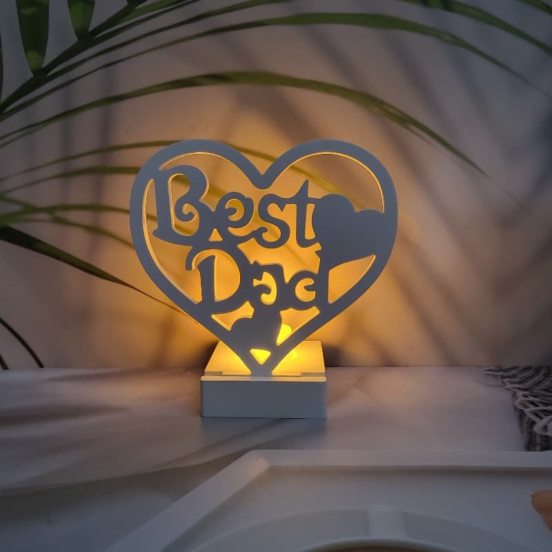 S0480 Father's Day Heart Insert Cement Plaster Silicone Mold DIY Decoration Silicone Mold