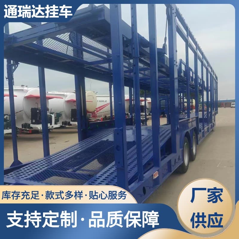 Two-axle air suspension eight-car carriers, European-style eight-passenger car transport vehicles, enclosed car carriers with electric hydraulics.