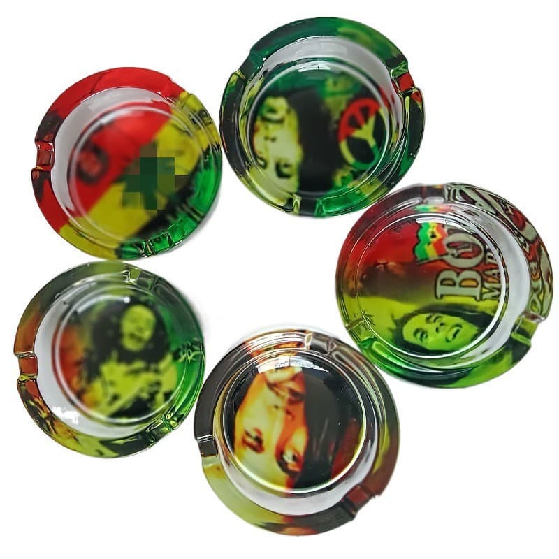 Factory Direct Glass Ashtray with Cookies Cartoon Pattern Home Ashtray Smoking Accessories Ashtray