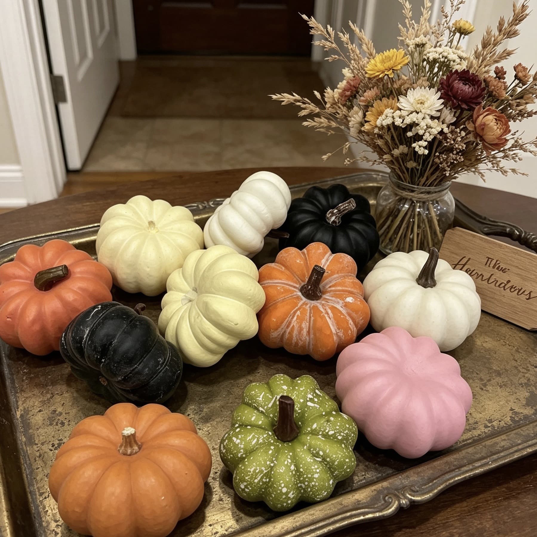 Small Triangular Pumpkin Model Colorful Crooked Pumpkin Autumn Harvest Orange Pumpkin Christmas Decoration Window Display