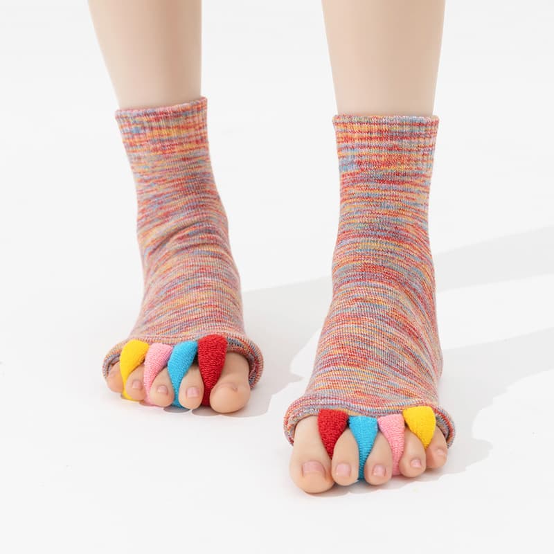Cross-border Japanese and Korean style split-toe yoga socks for women, open-toe socks, correcting bunions and five-finger socks
