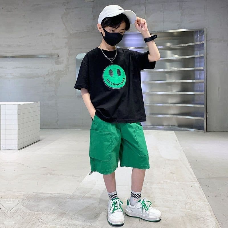 Boys' Summer Set 2026 New Summer Casual Sportswear for Older and Toddler Kids Korean Style Fashionable Two-Piece Set