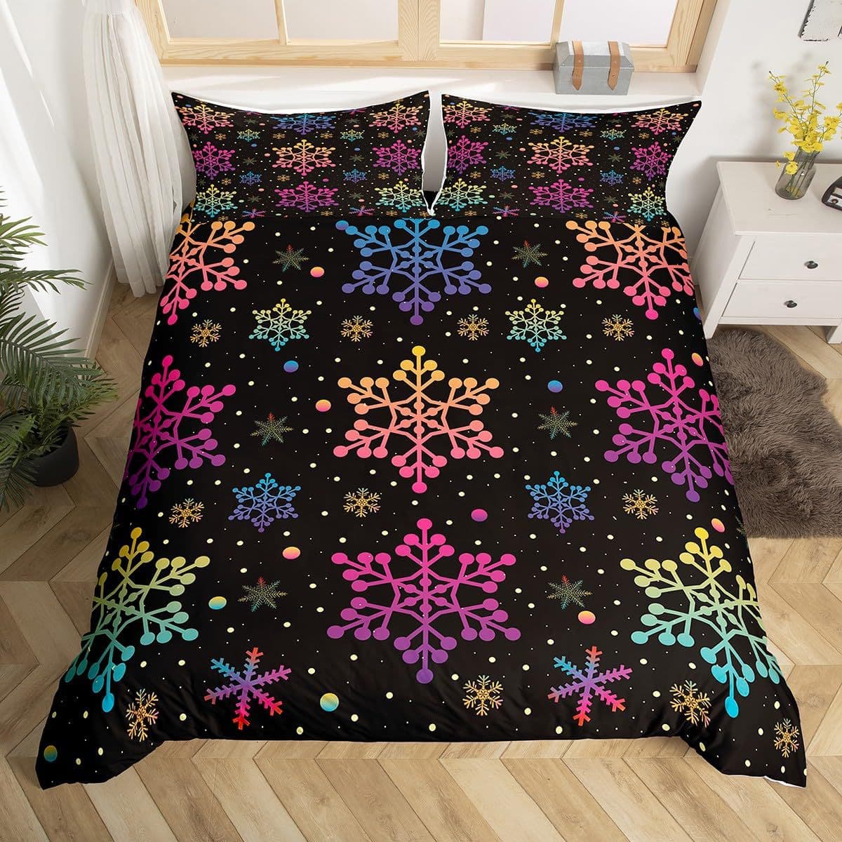 Christmas Theme Snowflake Bedding Duvet Cover Bedding Set Kids Room Decoration Factory Direct