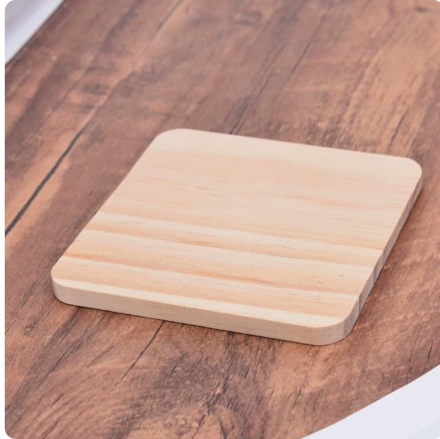 Beech wood round coasters, heated pine wood placemats, square placemats, custom-made wholesale.