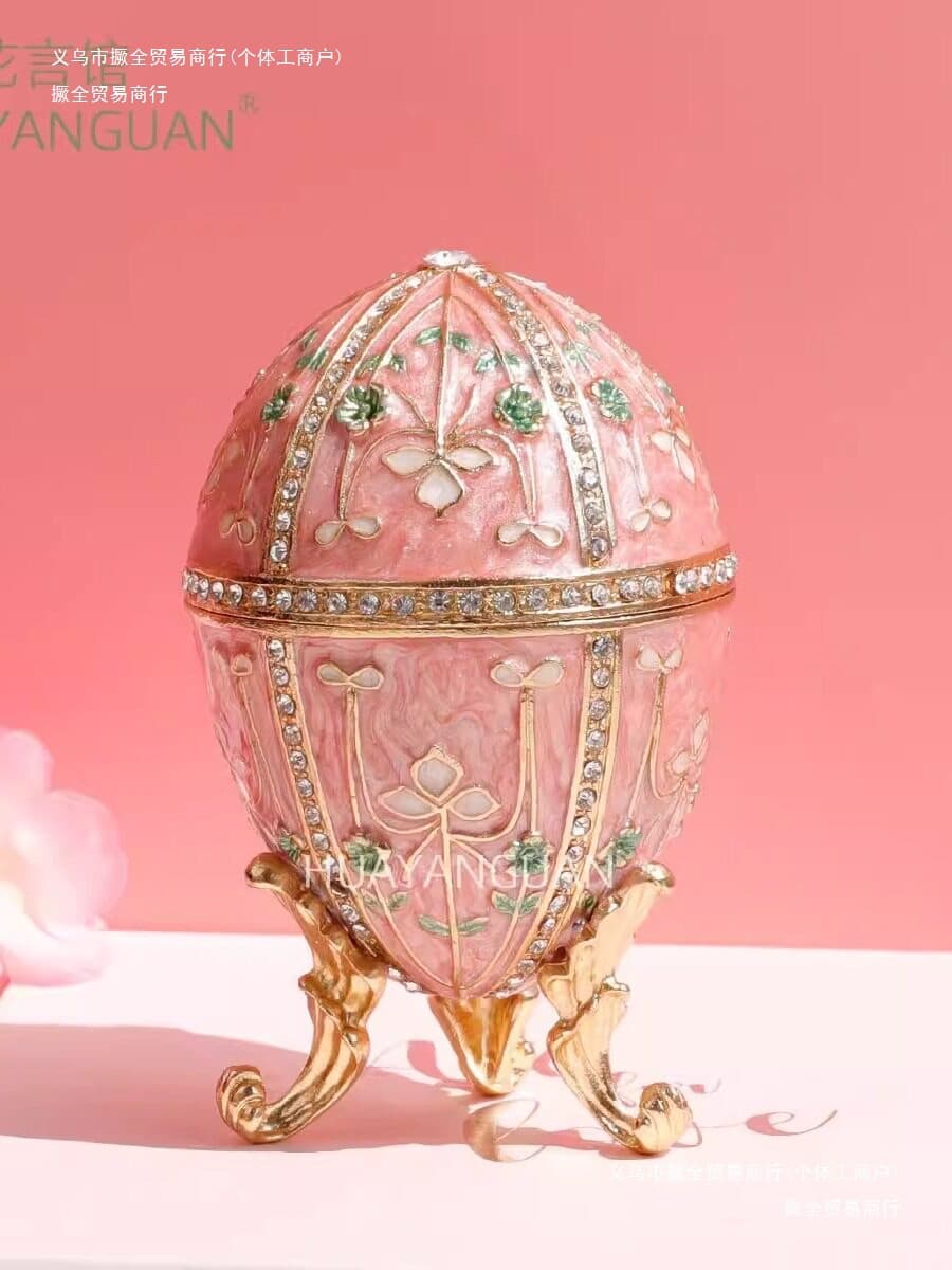 Egg box Easter egg enamel jewelry box jewelry gift Russian craft European Easter metal crafts