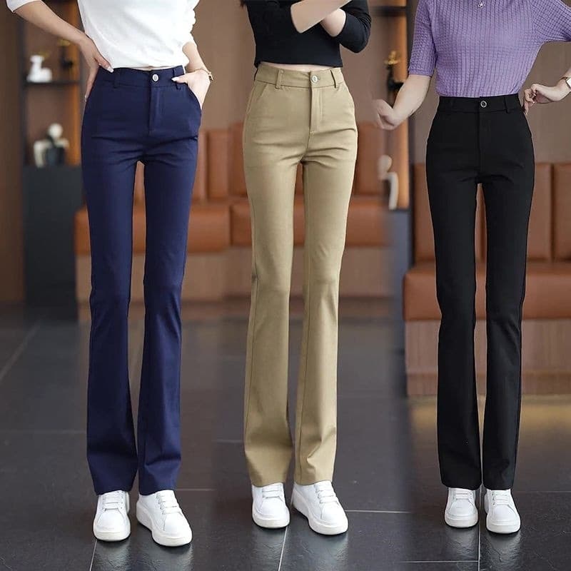 Women's Suit Flared Trousers 2024 Spring/Summer New Arrival High Waist Slim Fit with Drape Casual Pants