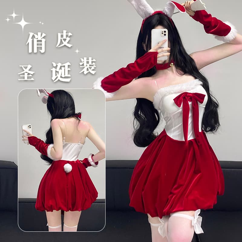 Sexy Lingerie Christmas Costume Temptation Bustier Cute Sleepwear Hot Bunny Girl Christmas