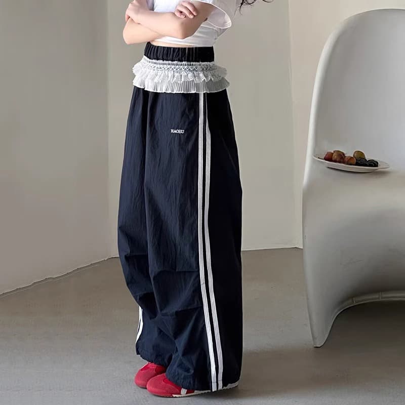 Girls Casual Pants Summer 2025 New Children Summer Quick-Dry Sports Pants Girls Loose Wide-Leg Long Pants