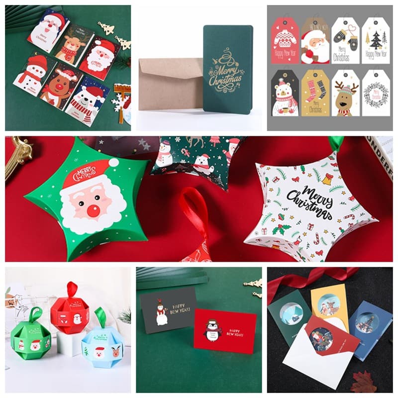 24PCS cross-border Christmas greeting cards decorations small greeting cards gifts gift cards thanksgiving blessing foreign trade cards