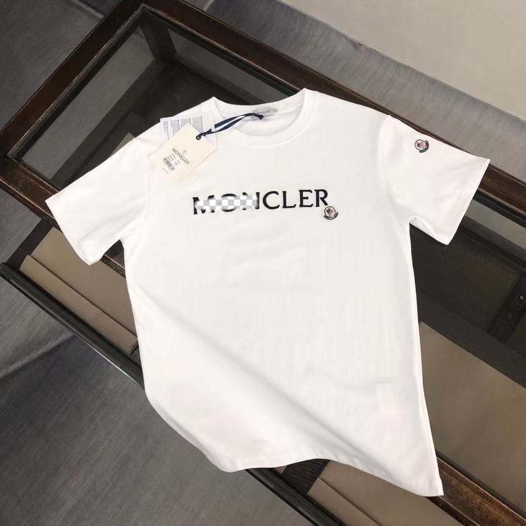 Moncler K Light Luxury Cotton T-Shirt Men Summer Loose Embroidered Couple Short Sleeve Moisture Wicking Cross-Border in Stock