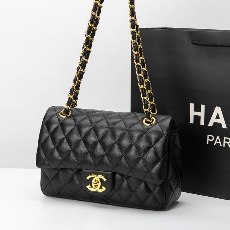 Cross-border Women's Bag 2025 New Style Chanel-style CF Chain Bag Women's Crossbody Bag Genuine Leather Versatile Quilted Bag