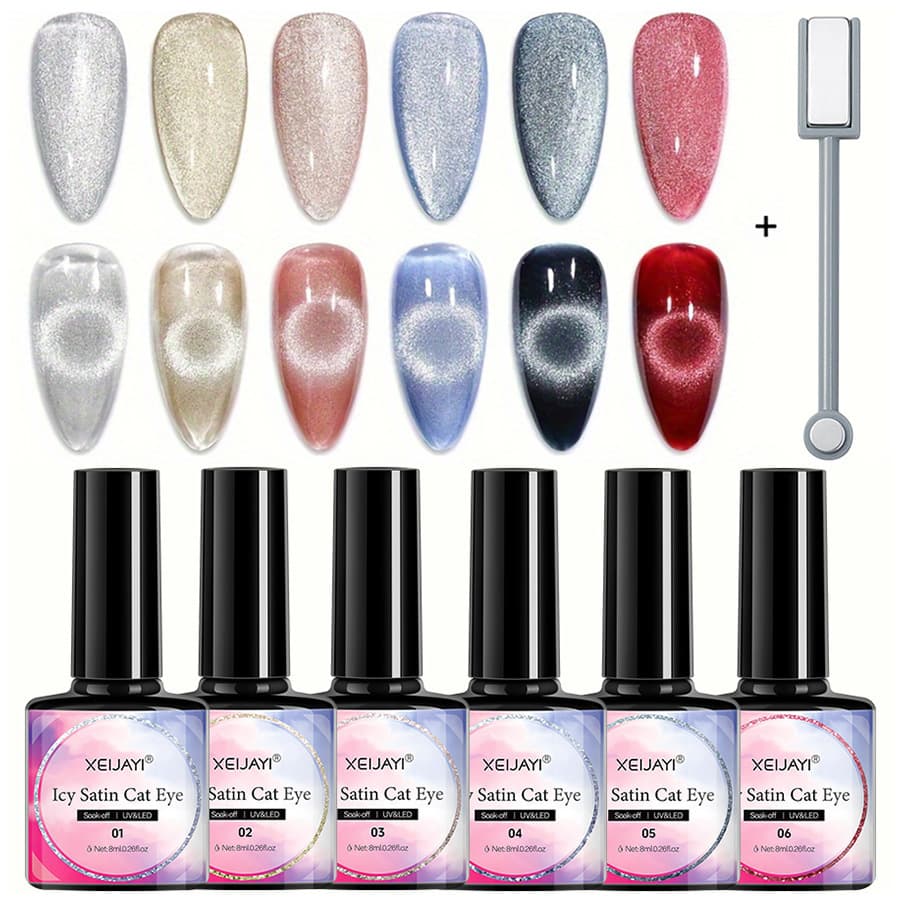 Cat Eye Nail Art Gel Ice Transparent Satin Finish Professional Salon Use Small Set Popular Color 2023 Fashion Nail Polish
