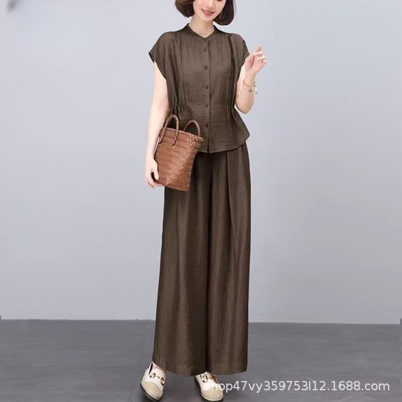Casual Sportswear Set for Women 2025 Summer New Fashion Korean Style Plus Size Mother Outfit Loose Slimming Two-Piece Set