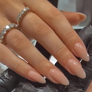 Solid Nude Pink Almond Press-On Nails High-End Manicure Ins Style Fake Nails Wholesale Nails