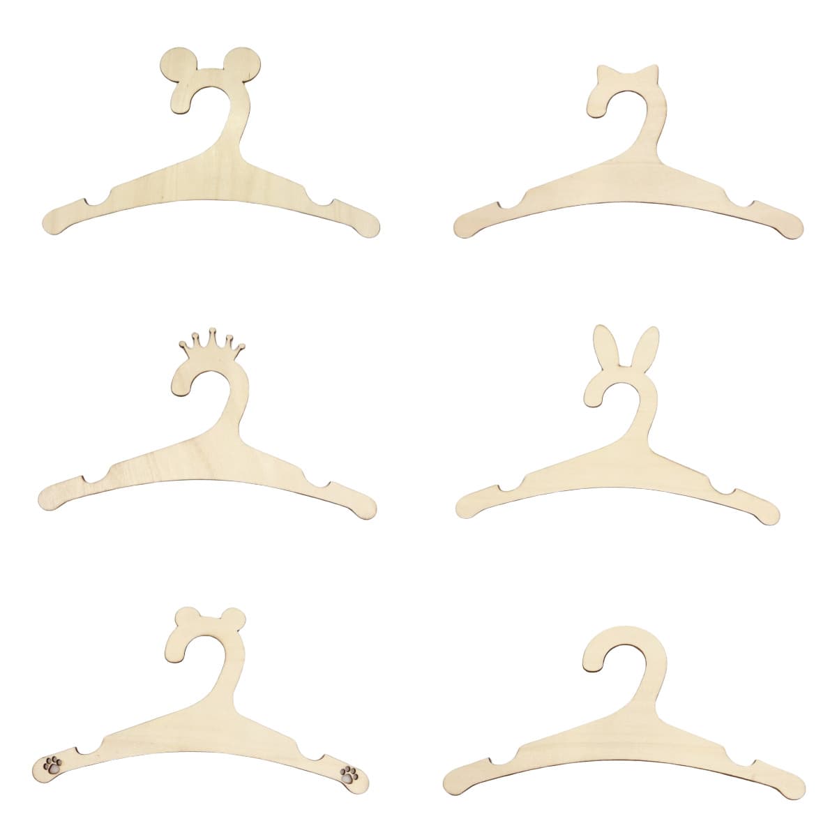 Wooden Children's Clothing Hanger - Bear-Shaped Wooden Kids Hanger, Creative Home Decor, DIY Children's Room Decoration