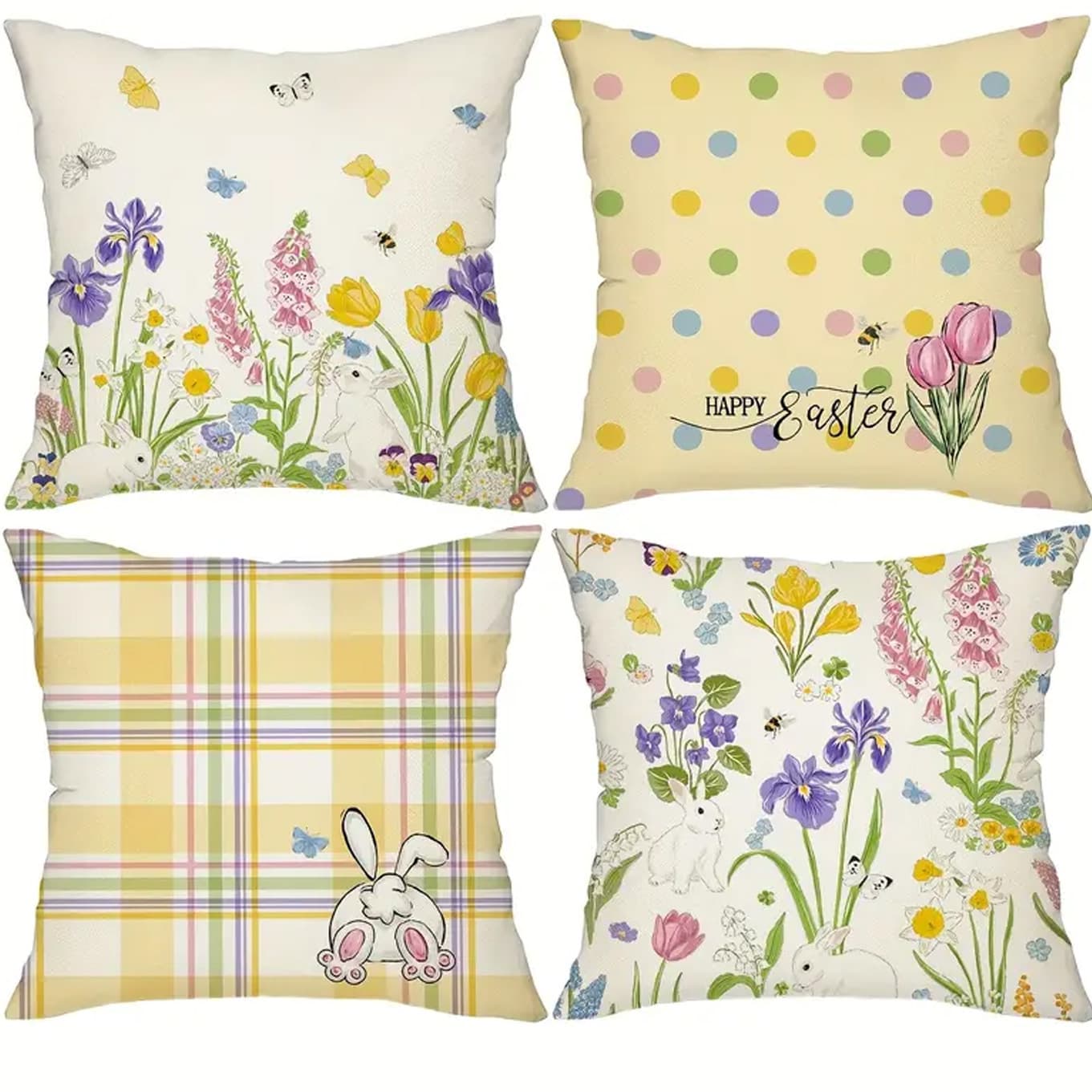 Cross-border Plant Flower Printed Pillow Cover Linen Letter Decorative Sofa Pillow Cover Amazon Bedroom Cushion Cover